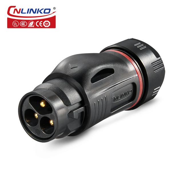 CNLINKO BD-24 3 Pin Industrial Waterproof Power Connector 25A 35A Round Powercon Connector