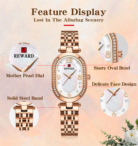 Relojes REWARD, Nuevos Relojes Impermeables para Mujer, Diseño Elíptico Elegante, Diamantes de Lujo, Reloj Casual de Negocios para Mujer 21058L - Product Image 3