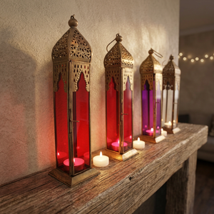 Decorative Metal <b>Camping</b> Candle Holder Moroccan Lantern Wholesale - Product Image 4