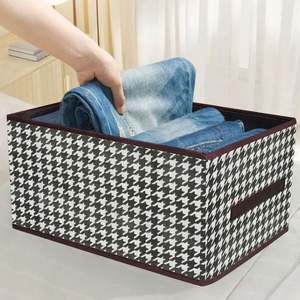 Fabric Storage <b>Box</b> Closet <b>Wardrobe</b> Clothes Organizer <b>Box</b> Foldable Organizer Drawer for Clothing Pants Jeans - Product Image 1