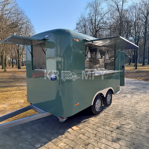 Petits camions de restauration rapide carrés, remorque de concession standard californienne, chariot de cuisine mobile, camion-restaurant, kiosque - Product Image 1