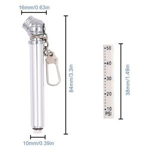 Manomètre de pression des pneus de voiture miniature en alliage d'aluminium portable, logo personnalisé, stylo mesureur de pression des pneus avec porte-clés - Product Image 2