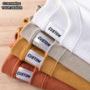 Camiseta de algodón extragrande de peso pesado para hombre, camiseta lavada con ácido desteñido al sol para hombre, Camiseta de cuello redondo, tu propio logotipo - Product Image 2