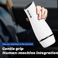 Masturbateur masculin réaliste à action télescopique entièrement automatique avec 10 fréquences de vibration et d'aspiration