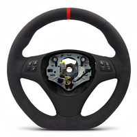 Volant en Alcantara complet avec bande supérieure rouge et bleue, fond plat, pour BMW Série 3, 5, 7 E60 E63 E70 E87 E84 E90 E91 E92 M3 M4 M5