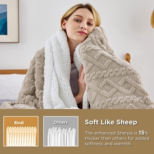 Bindi floue doux confortable Beige couverture jeter Pet chat sauge <span class=keywords><strong>vert</strong></span> polaire couvertures jette pour canapé canapé-<span class=keywords><strong>lit</strong></span> - Product Image 3
