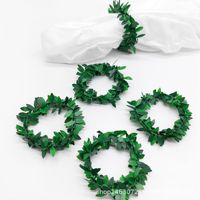 Guirlande florale de Noël en PVC, 10 cm, faible encombrement, feuilles vertes artificielles, décoration intérieure durable et de haute qualité