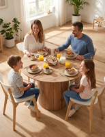 Table à manger ronde en bois de style nordique, dernière conception, haute durabilité, prix de gros pour la maison