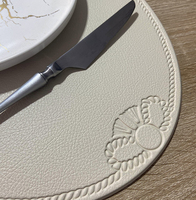 Napperons modernes de luxe imperméables à isolation thermique en cuir PU tapis de table à manger ellipse ovale pour restaurant