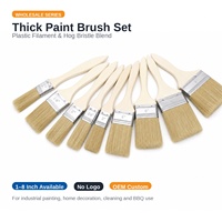 Pinceaux en poils de porc en gros, pinceaux multi-usages à manche en bois pour la décoration intérieure, le teinture, le vernis, la colle et le nettoyage