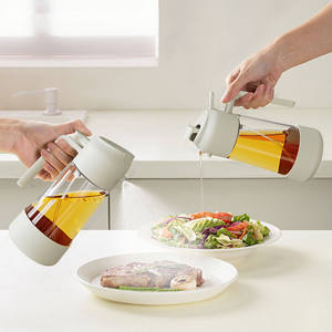 Botella de Vidrio 2 en 1 para Rociar Aceite con Soporte de Silicona, 470 ml, Rociador de Aceite para Cocinar, Autoaplicable, Sostenible y Saludable - Product Image 3