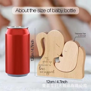 Adornos de madera para el hogar, estatuas, regalos para el Día de la Madre, adornos de madera maciza al por mayor, adornos tallados de mamá y bebé - Product Image 4