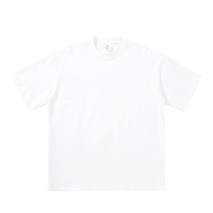 T-shirt vintage épais à manches courtes, col rond, 280g, 100% coton, couleur unie, avec logo, unisexe, pour adolescents, épaules tombantes - Product Image 3