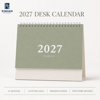 Calendrier de bureau 2027, impression personnalisée, calendrier de table mensuel, logo, service d'impression en gros, usine