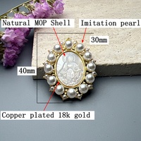 Vente en gros de pendentifs de médaille ovale vierge marie Guadalupe perle de vadrouille naturelle breloques de coeur sacré pour la fabrication de bijoux