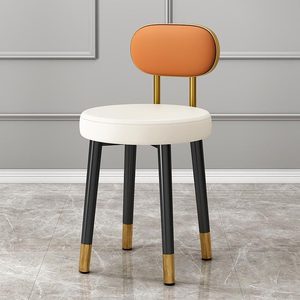 Sedia con schienale per <span class=keywords><strong>casa</strong></span>, sedia da tavolo da pranzo, sgabello rotondo per piccole abitazioni, sgabello per camera da letto, sgabello per nail art, sedia semplice per trucco - Product Image 6