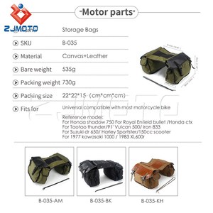 Alforja para motocicleta, bolsa <span class=keywords><strong>de</strong></span> equipaje, caja <span class=keywords><strong>de</strong></span> lona para Harley Touring Honda Shadow Suzuki Kawasaki - Product Image 6
