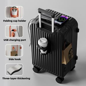 Nouvelle <span class=keywords><strong>valise</strong></span> à roulettes légère et portable de 20 pouces, imperméable, avec mot de passe, couleur contrastée, robuste, durable, poignée souple, roulettes - Product Image 2