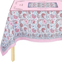 Nappe de mahjong 55" x 55" à motif floral, carrée, en polyester, pour fêtes et événements (rose bonbon)