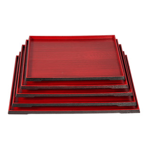 ถาดเสิร์ฟทรงสี่เหลี่ยมสีแดงลายเส้น สำหรับใช้ในโรงแรม ใส่กาแฟ ชา - Product Image 2