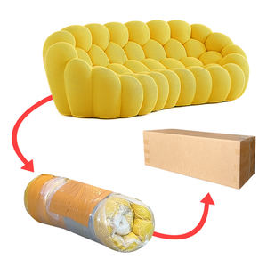 도매 공장 진공 포장 압축 된 곡선 뼈없는 소파 거실 3 인용 축구 버블 소파 스폰지 충전 - Product Image 1