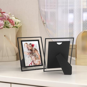 Cadre photo en verre design avec support réglable pour affichage portrait ou paysage, compatible avec diverses tailles de photos - Product Image 4