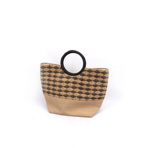 Tissé à la main <span class=keywords><strong>de</strong></span> <span class=keywords><strong>Plage</strong></span> Cercle Sac À Main Carré Rond En Rotin Paille Sac - Product Image 2