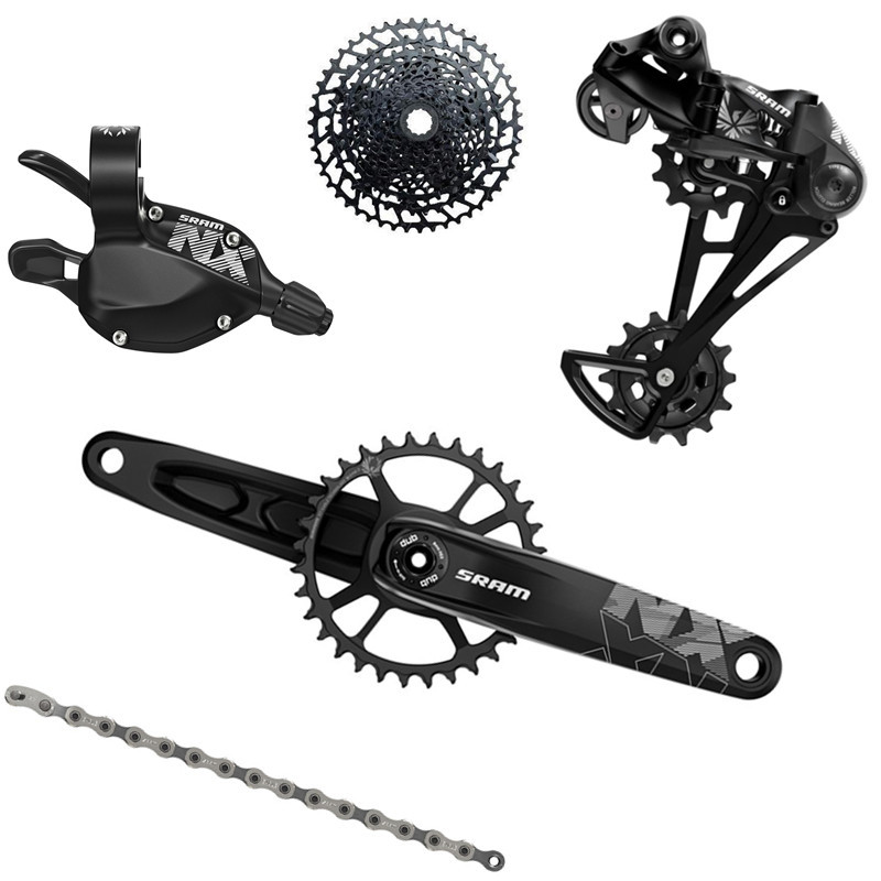 SRAM SX EAGLE-12 Speed Groupset, FOVNO Crankset, Deckas Crown, shifter Derailleur Chain с NX Eagle Cassette, 1x12, 11-50T, 3 мм