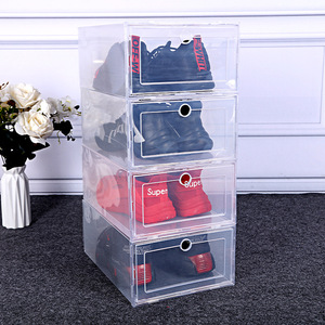 Bán sỉ rõ ràng Stackable hộp giày nhựa lưu trữ hộp giày trong suốt tùy chỉnh hiển thị Sneaker hộp trường hợp - Product Image 2