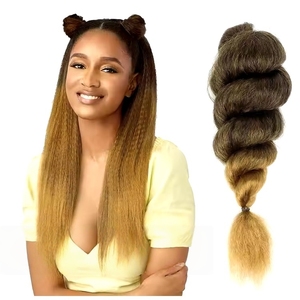 Di alta qualità 26 pollici alla rinfusa uncinetto Vixen <span class=keywords><strong>capelli</strong></span> 65 g/pz Afro crespo trecce lisci Pre-loop <span class=keywords><strong>capelli</strong></span> sintetici per le donne - Product Image 1