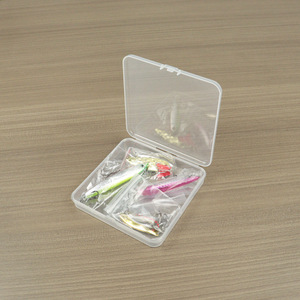 Square Plastic <b>Storage</b> <b>Box</b> 10.6x10.6x1.9cm Transparent Covered For Business Cards <b>Small</b> Parts Organizing - Product Image 4