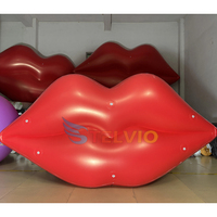 Lèvres rouges gonflables en PVC Modèle publicitaire sexy Modèle de bouche à lèvres gonflables pour la décoration de fête