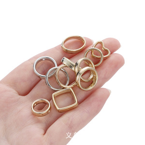 Diy Jewelry Accessories Heart Shaped Round Gold Beaded <b>Ring</b> Frame Metal For <b>Ring</b> Making - Product Image 1