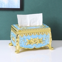 Boîte à mouchoirs décorative de style européen, pour voiture, hôtel, maison, en acrylique, luxe