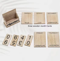 Boîte de calendrier de l'avent rectangulaire en bois de style Wabi-Sabi, cubes, support de calendrier perpétuel pour bureau ou mur, pour le Ramadan, en cadeau