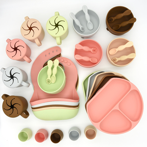 2025 Non-Slip hút trẻ em ăn uống Toddler Bát tấm cup BIB muỗng bé LED cai sữa trẻ em Bộ đồ ăn Silicone bé ăn Bộ - Product Image 5