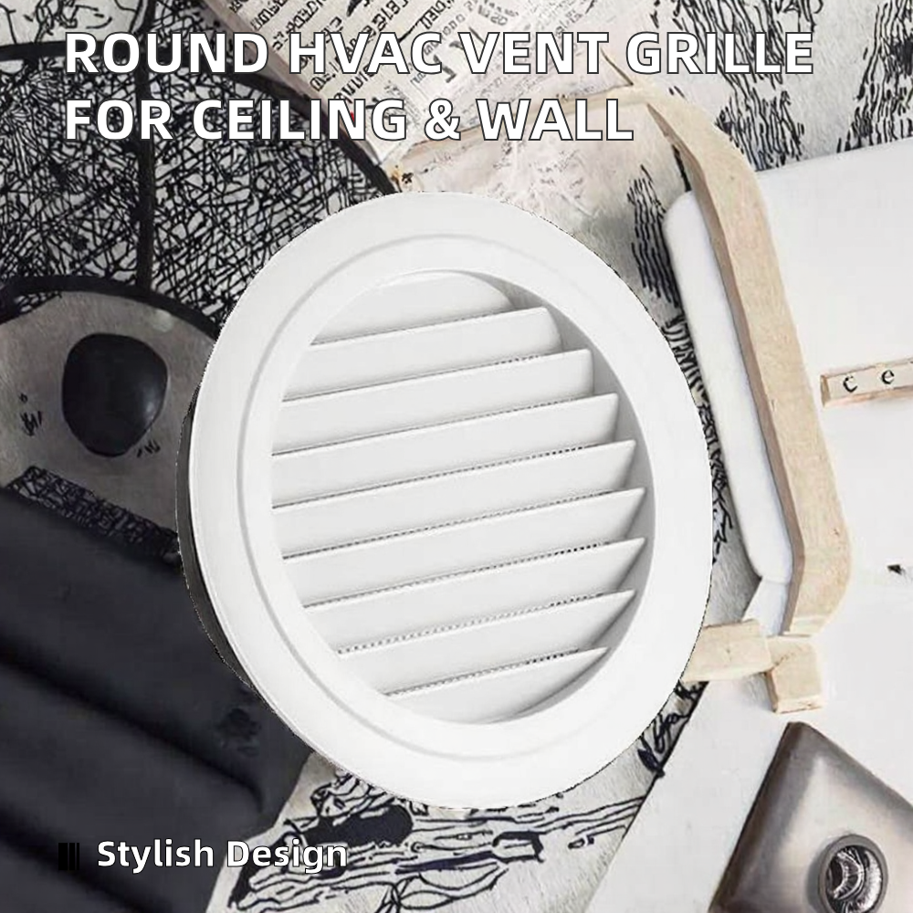 现代圆形塑料圆盘阀百叶窗盖暖通空调通风墙和天花板办公室用新鲜空气出口