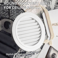 Grille de ventilation moderne en alliage d'aluminium et plastique avec vanne à disque, pour plafond, sortie d'air frais, réglable, durable, avec vis à molette