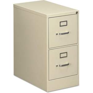 Alera Economy Vertical File Cabinet with Two Letter-Size Drawers 15\" X 25\" X 28.38\" <b>Metal</b> <b>Putty</b> Color - Product Image 2