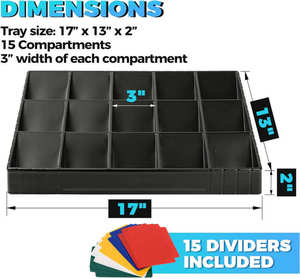 Card Sorting Tray - 18 Slot Plastic Organizer for TCG Cards