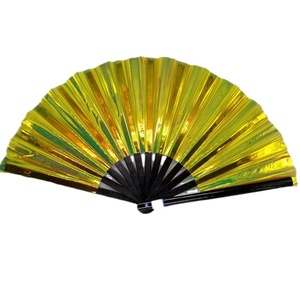 Abanico Plegable Chino de Estilo Antiguo, Ecológico, de PVC Holográfico y Bambú, Pintado en Varios Colores, Ideal para Bodas y Fiestas - Product Image 4