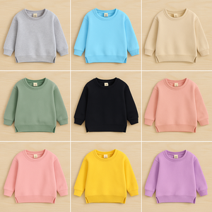 Autunno inverno bambini ragazzo ragazze vestiti di cotone ragazzi ragazze cappotto maglione girocollo del bambino Pullover <span class=keywords><strong>felpe</strong></span> senza cappuccio - Product Image 1