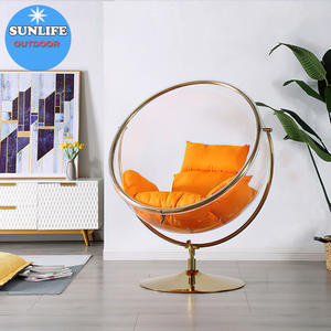 SUNLIFE <strong>Globe</strong> Acrylic Transparent Bubble <strong>Chair</strong> Silver Cushion Hanging <strong>Chair</strong> - Product Image 3