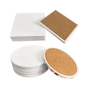Rts Stock Glossy Matte Sublimation Blank Tiles Classic Eco-Friendly Round <b>Ceramic</b> <b>Coasters</b> for Diy Printing - Product Image 1