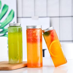 Bán buôn <span class=keywords><strong>300ml</strong></span>/500ml/600ml xách tay rỗng đồ uống bao bì nhựa chai nước trái cây với cap - Product Image 5