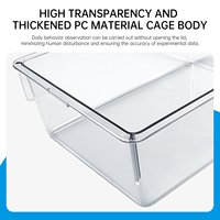 Kandang Ternak Eksperimental Repteer PC Rectangle Push-Up Closure untuk Tupai Terbang, Gerbil, Hamster, Kandang Transparan Putih