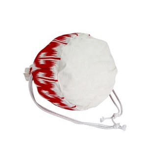 Bolsas de muselina de algodón calico de alta calidad con cordón de fondo redondo, con impresión de logotipo - Product Image 4