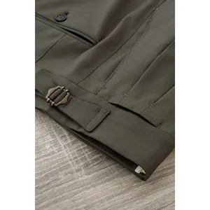 Pantaloni in Lana 130's Verde Quattro Stagioni - Product Image 2