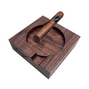Winston Churchill <b>Wooden</b> Ashtray 12x12x4cm Square Office <b>Desk</b> Ornament Laser Engraved <b>Solid</b> Walnut Gift - Product Image 4