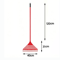 Râteau de jardin large en plastique, manuel, réglable, pour balayer les feuilles, l'herbe et les aiguilles de pin, idéal pour le bricolage (DIY) et la fabrication OEM.